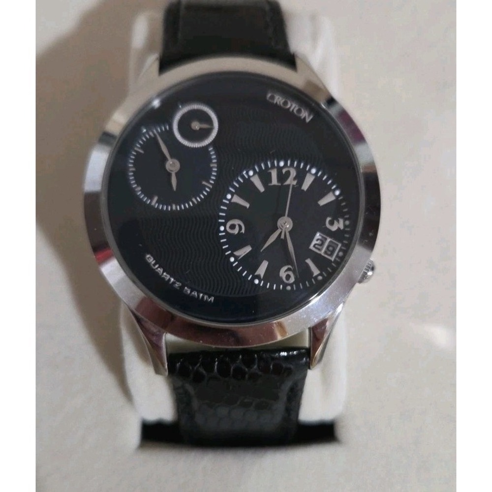 Croton Dual Time Japan MVT Genuine Lizard Band‎